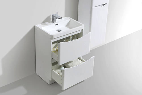 Example image of Italia Furniture 600mm Vanity Unit With Basin (Gloss White).