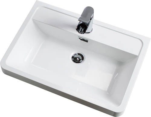 Example image of Italia Furniture 600mm Vanity Unit With Basin (Gloss White).
