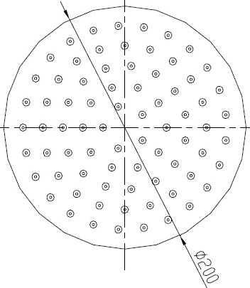 Technical image of Hydra Showers Round Shower Head With Wall Mounting Arm (200mm).