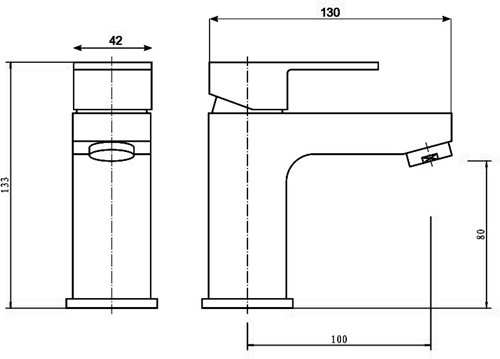 Technical image of Hydra Lucca Basin & Bath Filler Tap Set (Chrome).