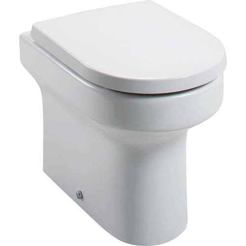 Larger image of Oxford Montego D Shaped Back To Wall Toilet Pan & Soft Close Seat.