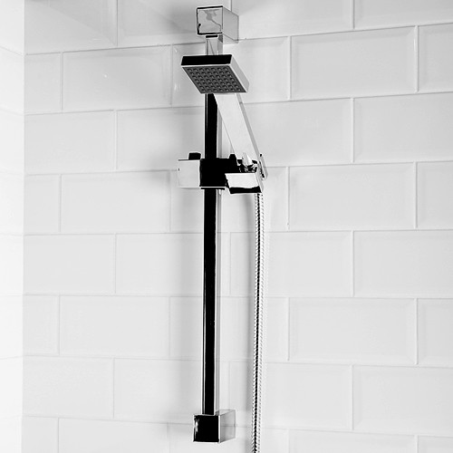 Larger image of Hydra Norton Slide Rail Kit With Square Shower Handset & Hose (Chrome).