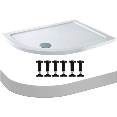 Larger image of Tuff Trays Easy Plumb Offset Quadrant Shower Tray 900x760mm (LH).