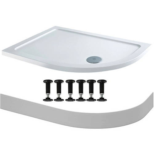 Larger image of Tuff Trays Easy Plumb Offset Quadrant Shower Tray 1000x800mm (RH).