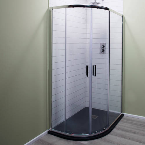 Larger image of Oxford 1200x800mm Offset Quadrant Shower Enclosure & Slate Tray (LH).