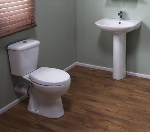 Example image of Oxford Unison Bathroom Suite With Toilet, Cistern, Seat, Basin & Full Pedestal.
