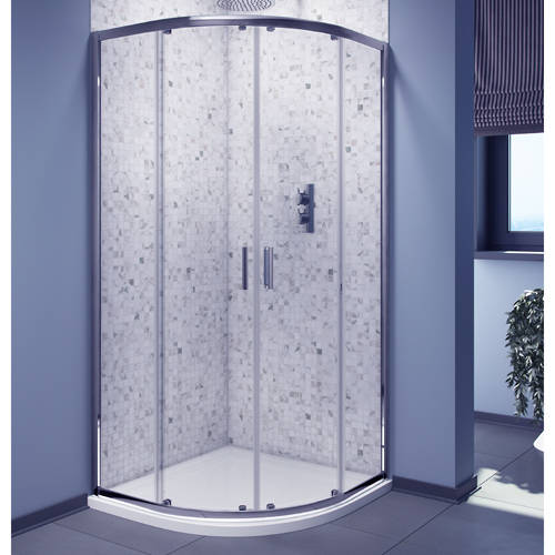 Larger image of Oxford 800mm Quadrant Shower Enclosure With Chrome Frame (6mm).