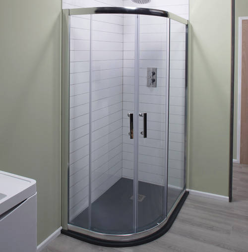 Larger image of Oxford 900x760mm Offset Quadrant Shower Enclosure, 6mm Glass (LH).