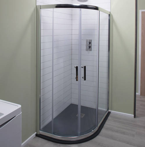 Larger image of Oxford 1200x800mm Offset Quadrant Shower Enclosure & Slate Tray (LH).