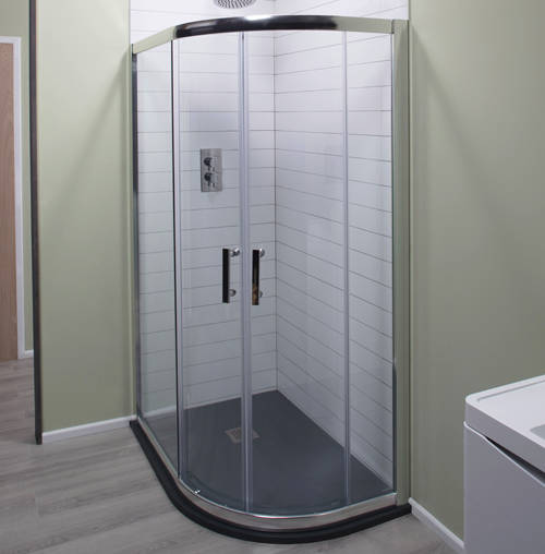 Larger image of Oxford 1200x800mm Offset Quadrant Shower Enclosure & Slate Tray (RH).