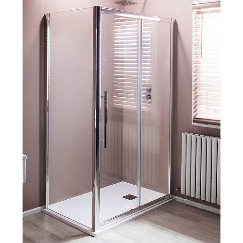 Larger image of Oxford 1000x700mm Shower Enclosure With Sliding Door (8mm Glass).