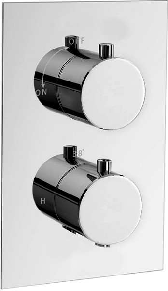 Example image of Hydra Showers Twin Thermostatic Shower Valve, Ceiling Arm & Star Head.