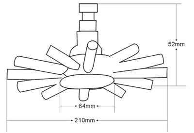 Technical image of Hydra Showers Twin Thermostatic Shower Valve, Ceiling Arm & Star Head.