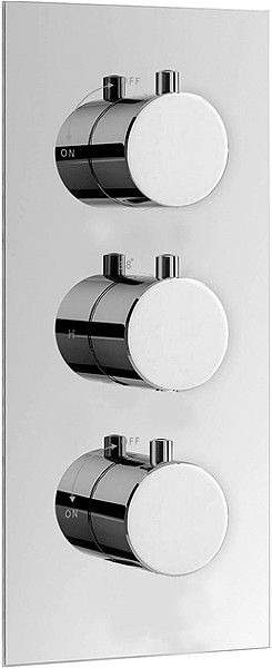 Larger image of Hydra Showers Triple Concealed Thermostatic Shower Valve (Chrome).
