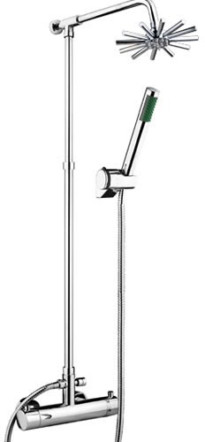 Larger image of Hydra Showers Thermostatic Bar Shower Valve Set With Star Head.
