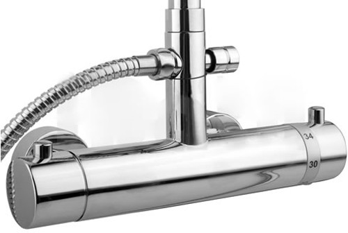 Example image of Hydra Showers Thermostatic Bar Shower Valve Set With Round Head.