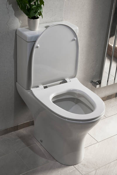 Example image of Oxford Spek Bathroom Suite, Toilet, Wrapover Seat, Corner Basin & Pedestal.