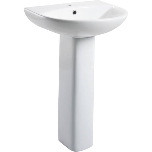 Larger image of Oxford Spek Basin & Pedestal (1 Tap Hole).