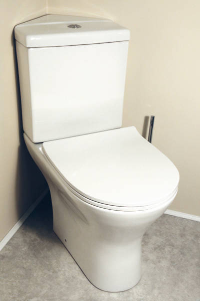 Example image of Oxford Spek Corner Toilet With Cistern & Slimline Seat (WRAS).