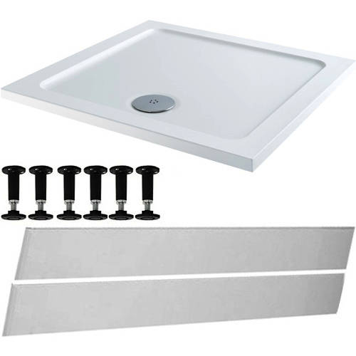 Larger image of Tuff Trays Square Easy Plumb Stone Resin Shower Tray 700x700mm (LP).