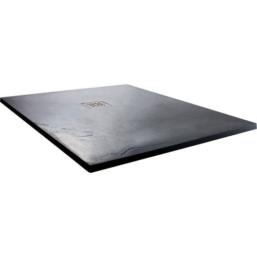 Larger image of Slate Trays Square Shower Tray With Waste 900x900mm (Anthracite).