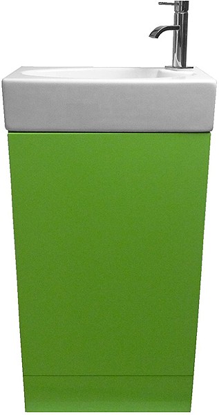 Larger image of Hydra Cloakroom Vanity Unit With Basin (Green), Size 450x860mm.