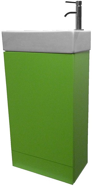 Example image of Hydra Cloakroom Vanity Unit With Basin (Green), Size 450x860mm.