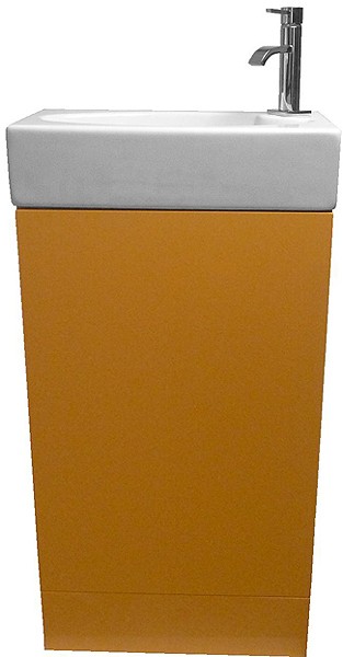 Larger image of Hydra Cloakroom Vanity Unit With Basin (Orange), Size 450x860mm.