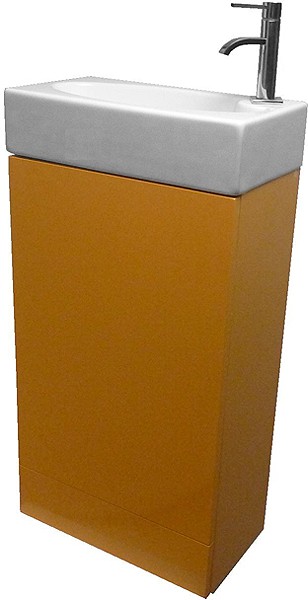 Example image of Hydra Cloakroom Vanity Unit With Basin (Orange), Size 450x860mm.