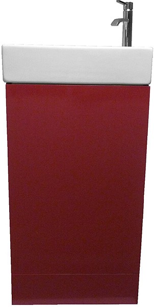 Larger image of Hydra Cloakroom Vanity Unit With Basin (Red), Size 450x860mm.