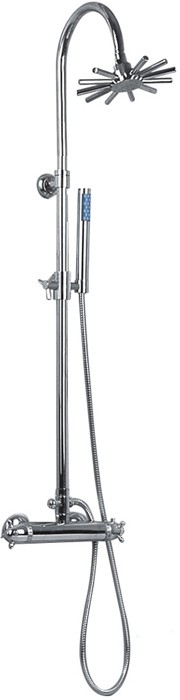 Larger image of Hydra Complete Manual Shower Set With Valve, Riser And Cloudburst Head.