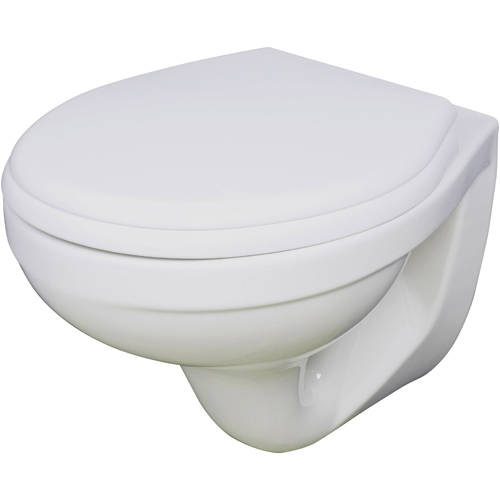 Larger image of Oxford Wall Hung Toilet Pan With Seat.
