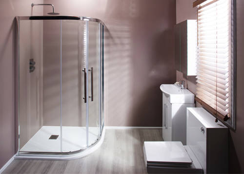 Example image of Oxford 1000x800mm Offset Quadrant Shower Enclosure & Tray (8mm, RH).
