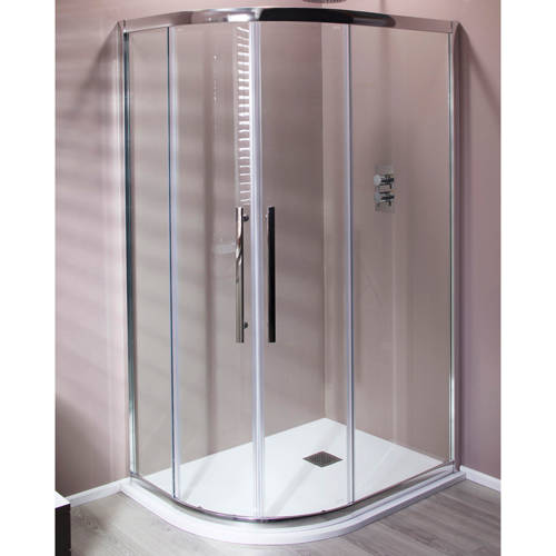 Example image of Oxford En Suite Bathroom Pack With 1200x800mm Offset Enclosure (LH, 8mm).