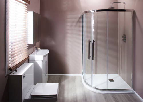 Example image of Oxford En Suite Bathroom Pack With 1200x900mm Offset Enclosure (LH, 8mm).