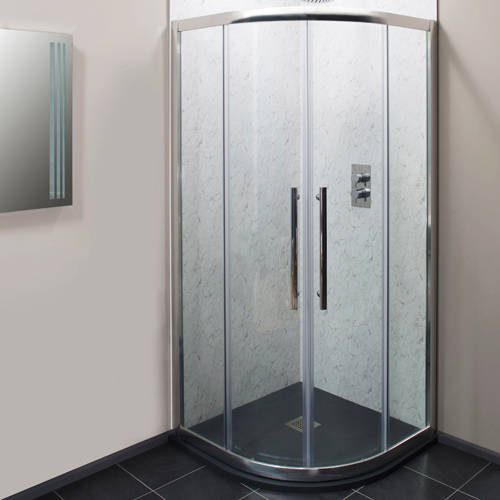 Larger image of Oxford 800mm Quadrant Shower Enclosure With 8mm Thick Glass (Chrome).
