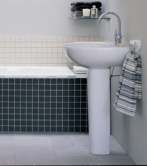 Example image of Ideal Standard Studio 2 Tap Hole Basin And Pedestal. 600mm.