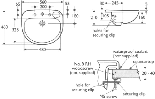 Technical image of Ideal Standard Studio 2 Piece Bathroom Suite.