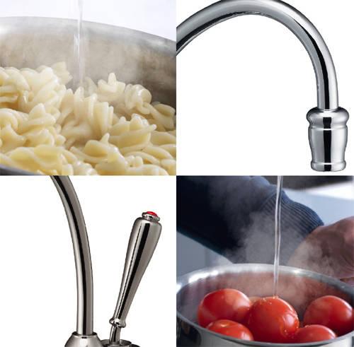 Example image of InSinkErator Hot Water Tuscan Steaming Hot Water Kitchen Tap (Chrome).