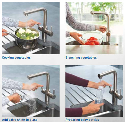 Example image of InSinkErator Hot Water Boiling Hot & Cold Water Kitchen Tap (Natural Stone).