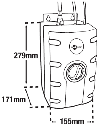 Technical image of InSinkErator Hot Water Steaming Hot & Cold Filtered Kitchen Tap (Satin Nickel).