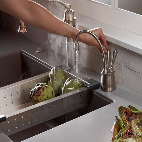 Example image of InSinkErator Hot Water Boiling Hot & Cold Filtered Kitchen Tap (Brushed Steel).