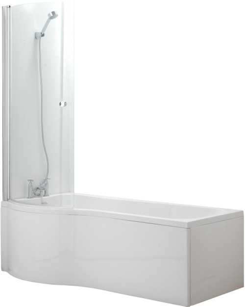 Example image of Hydra Complete Shower Bath Suite (Left Hand). 1500x750mm.