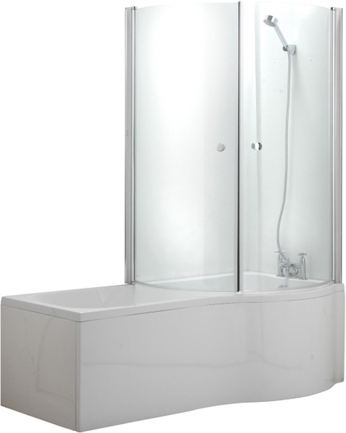 Example image of Hydra Complete Shower Bath Suite With 2 Screens. (Right Hand). 1500x750mm.