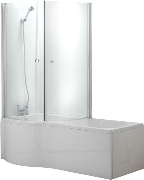 Larger image of Hydra Complete Shower Bath Suite With 2 Screens. (Left Hand). 1700x750mm.