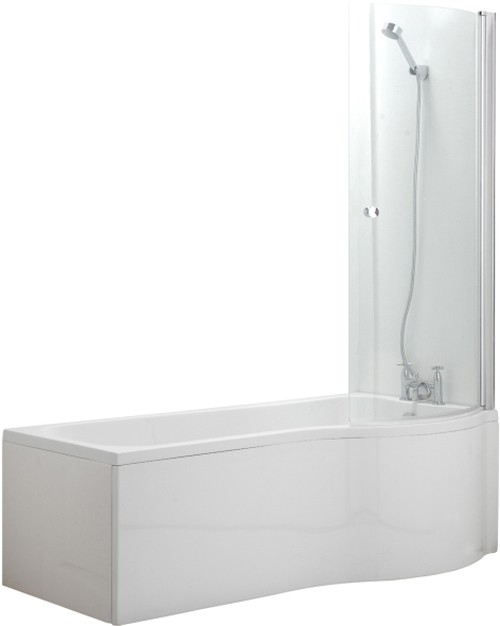 Example image of Hydra Complete Shower Bath Suite (Right Hand). 1700x750mm.