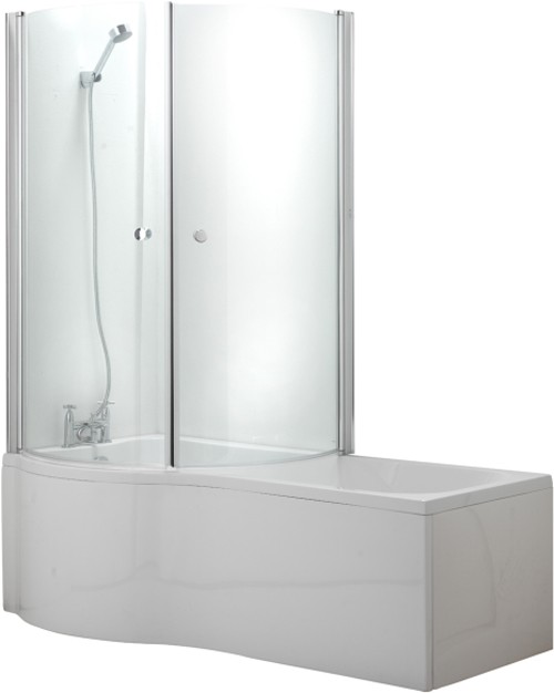 Larger image of Hydra Complete Shower Bath With Screen & Door (Left Hand). 1500x750mm.