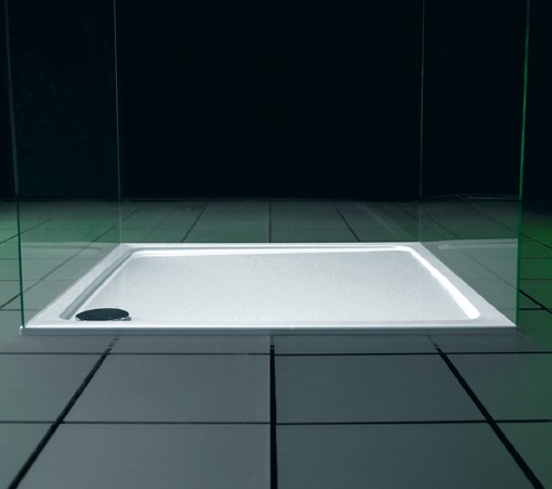 Example image of JT40 Fusion Slimline Gloss Rectangular Shower Tray. 1200x800x40mm.