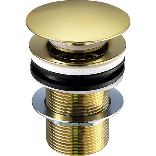 Larger image of JTP Vos Click Clack Basin Waste (Un-Slotted, Brushed Brass)
