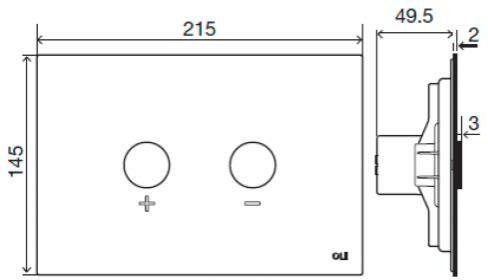 Technical image of JTP Hix Pneumatic Flush Plate Only (Brushed Brass).